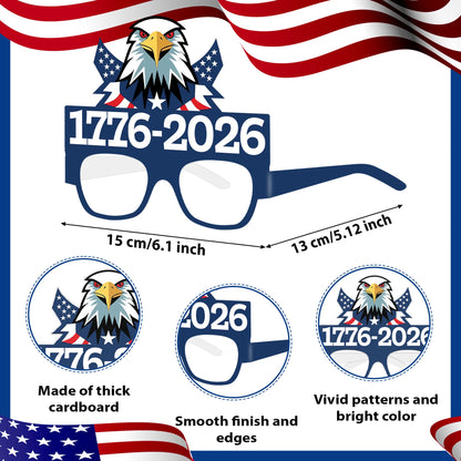 [Combo 13PCS] 250th Anniversary USA Patriotic Eyeglasses Party Decorations Paper Eyewear