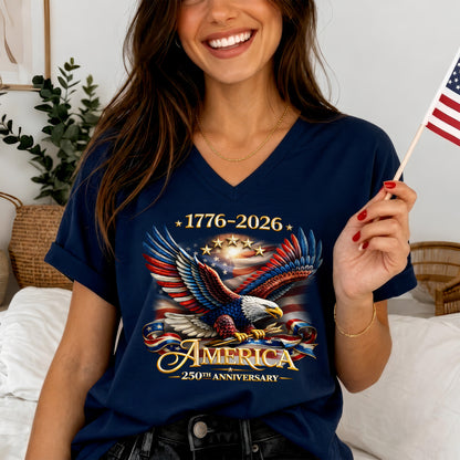 250th Anniversary USA Shirt – Eagle, Flag, and Stars Design, Unisex Tee for All Ages