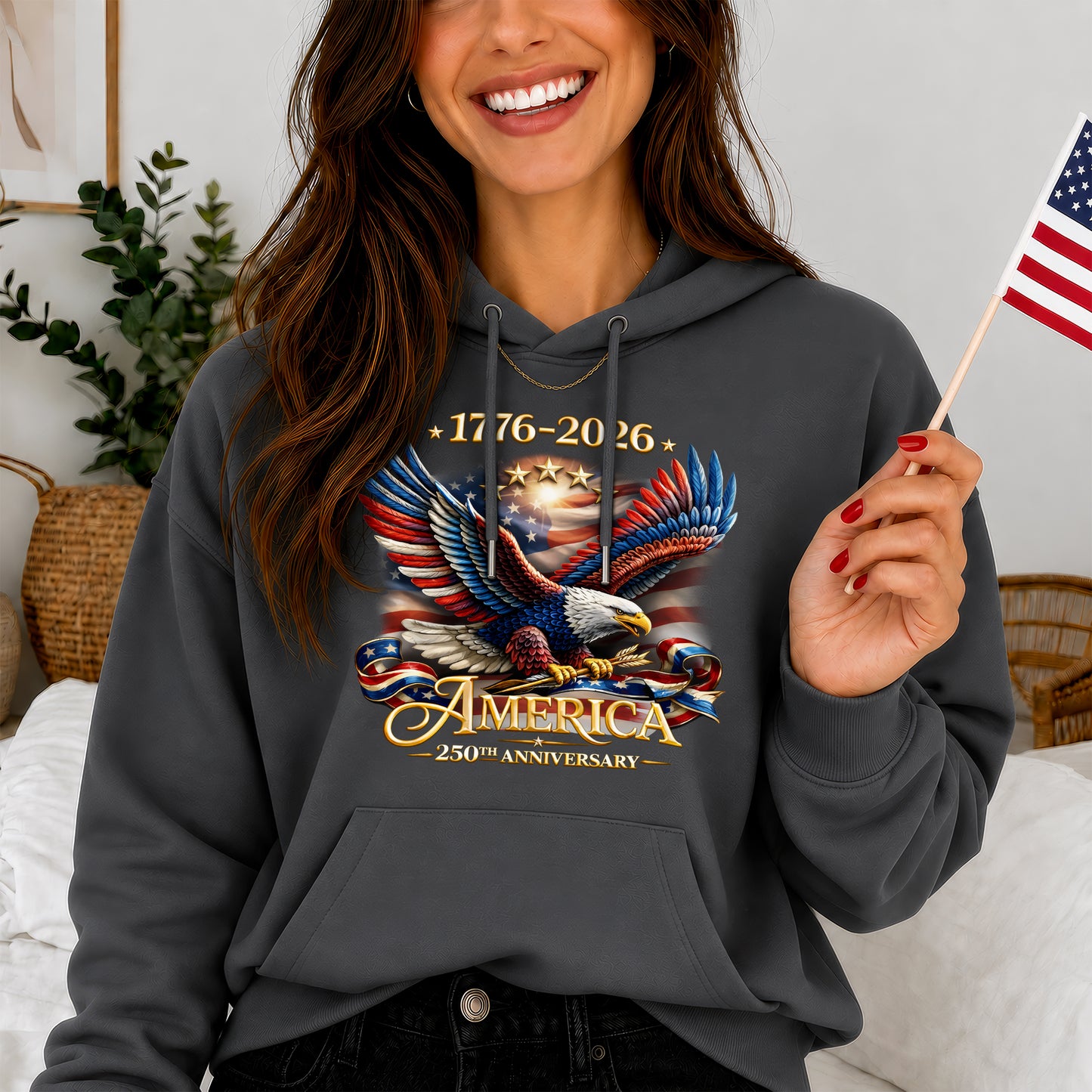 250th Anniversary USA Shirt – Eagle, Flag, and Stars Design, Unisex Tee for All Ages