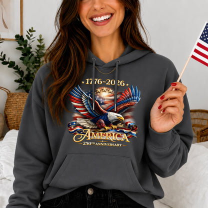 250th Anniversary USA Shirt – Eagle, Flag, and Stars Design, Unisex Tee for All Ages
