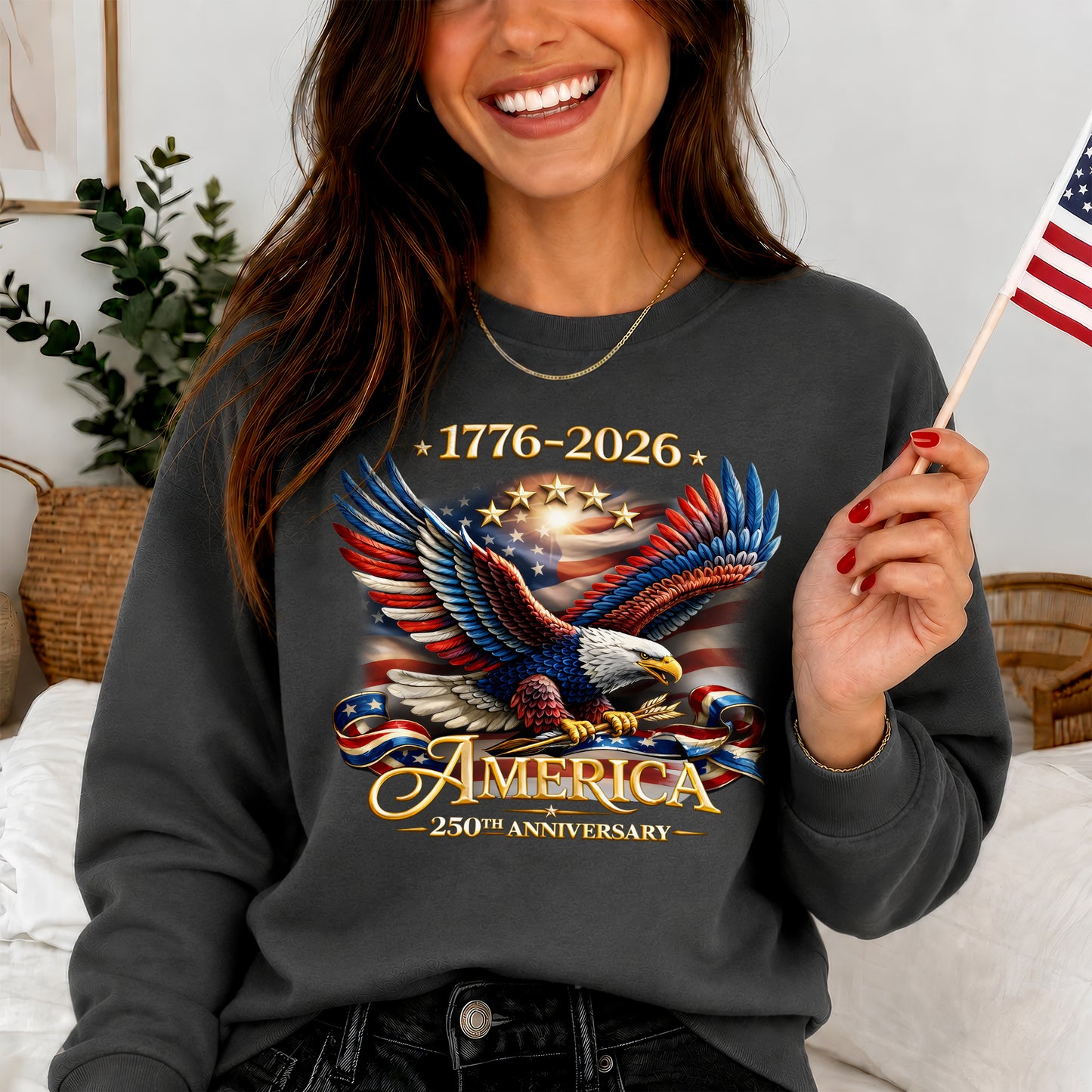 250th Anniversary USA Shirt – Eagle, Flag, and Stars Design, Unisex Tee for All Ages