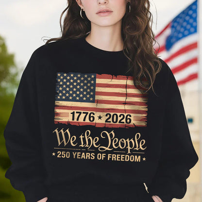 America 250th Birthday US Flag 250 Years We The People Dark Shirt