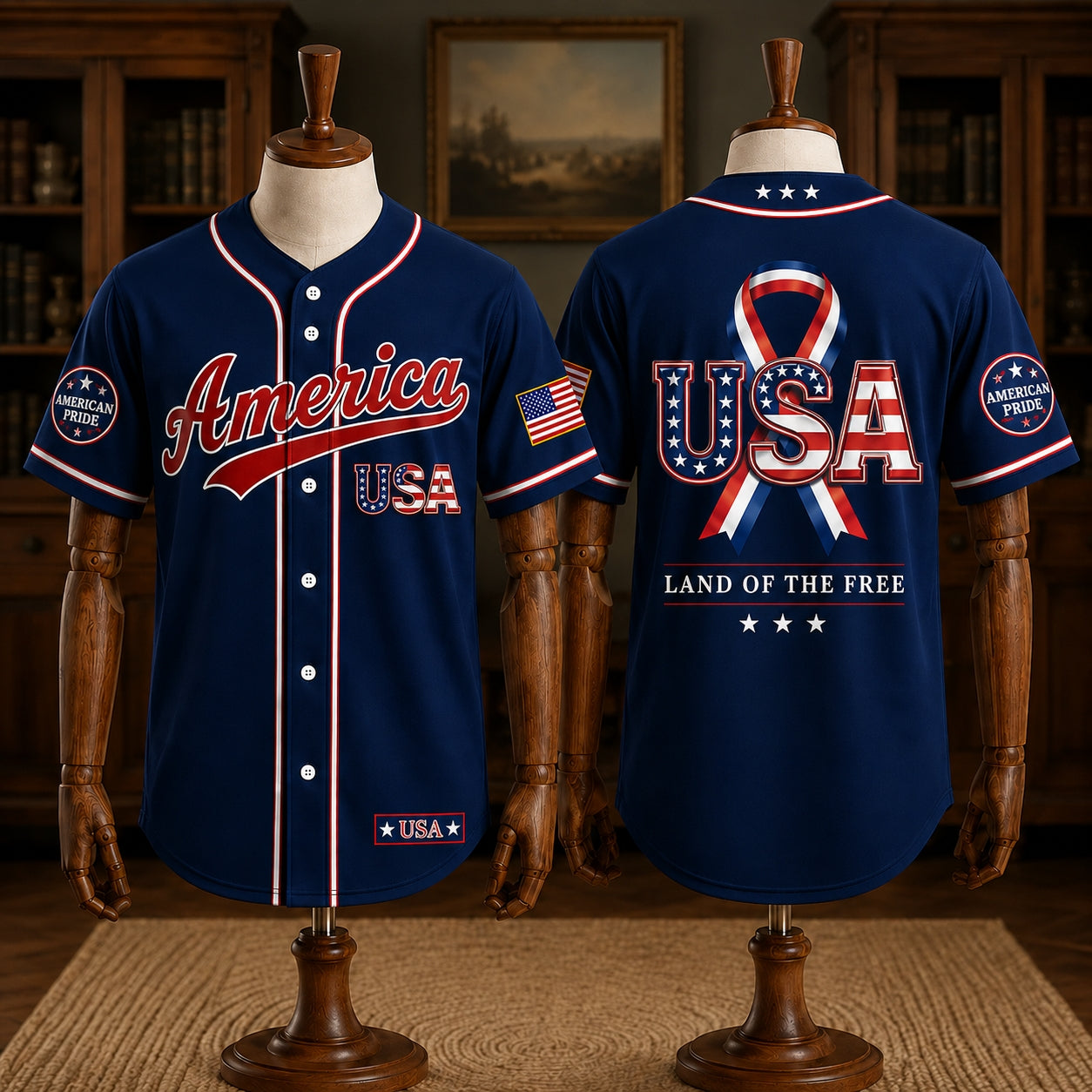 American Pride USA Baseball Jersey – Patriotic Independence Day Shirt