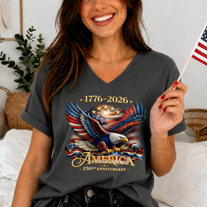 250th Anniversary USA Shirt – Eagle, Flag, and Stars Design, Unisex Tee for All Ages