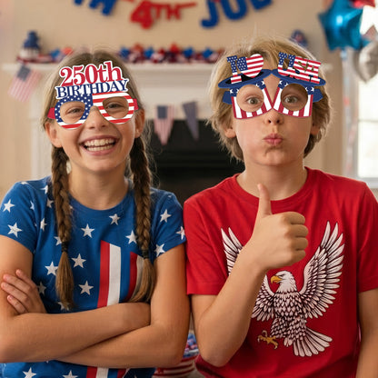 [Combo 13PCS] 250th Anniversary USA Patriotic Eyeglasses Party Decorations Paper Eyewear
