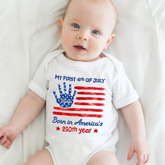 1st 4th Of July - Personalized Custom Baby Onesie