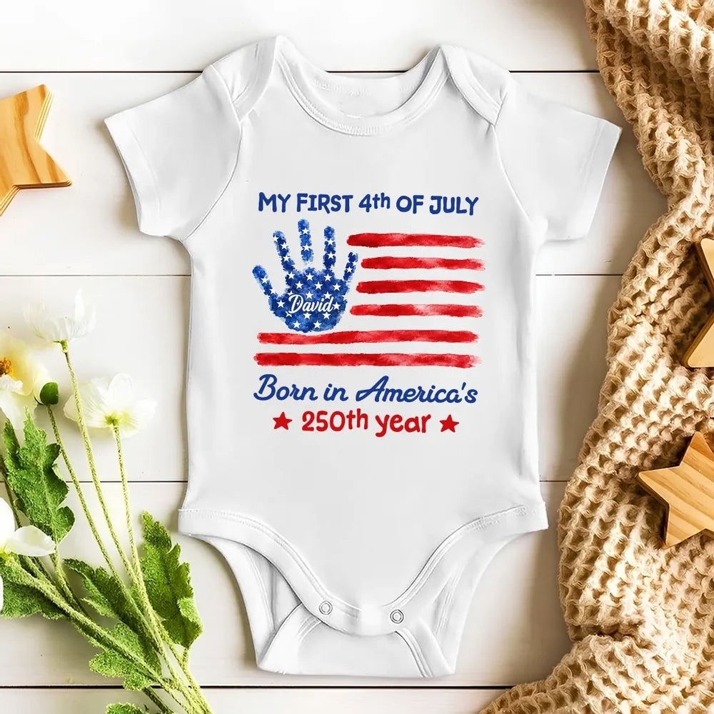 1st 4th Of July - Personalized Custom Baby Onesie