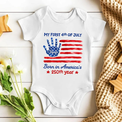 1st 4th Of July - Personalized Custom Baby Onesie
