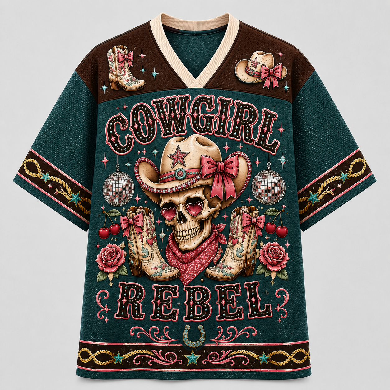 Cowgirl Rebel Western Mesh Jersey – Skull & Cowboy Boots