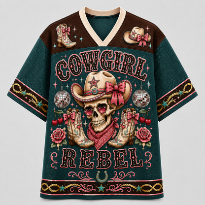 Cowgirl Rebel Western Mesh Jersey – Skull & Cowboy Boots