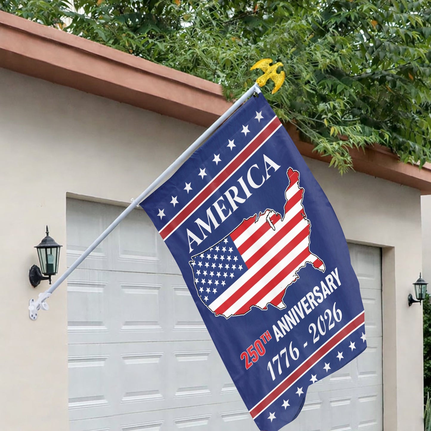 Eagle Design 250th American Flag 250th Anniversary Yard Flag – USA Map Design for 1776-2026