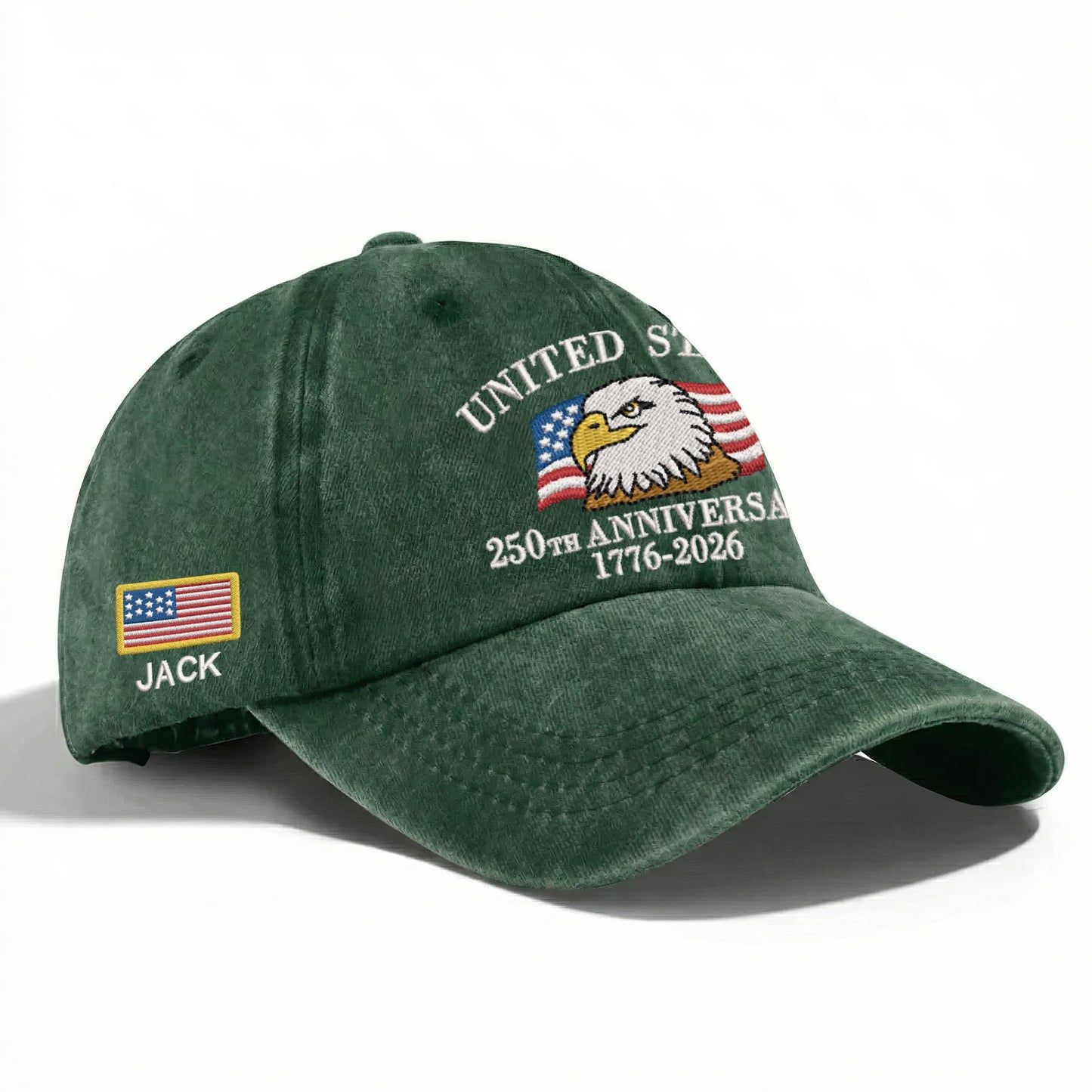 Patriotic 250th Anniversary Cap, Custom Embroidered USA Eagle Baseball Hat