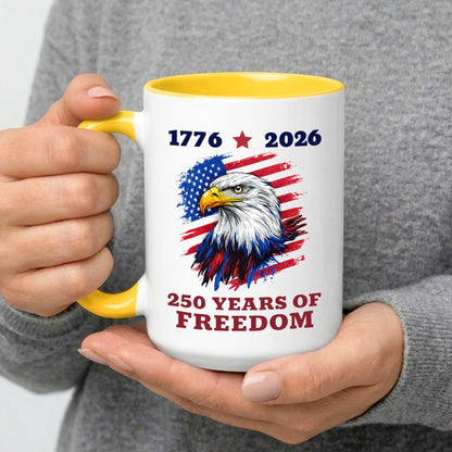 United States 1776–2026 250th Anniversary Bald Eagle Flag Patriotic Accent Coffee Mug