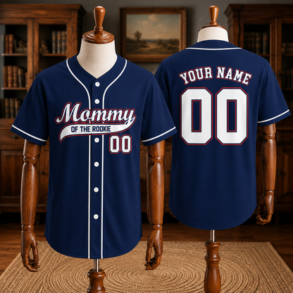 Personalized Navy Family Baseball Jerseys – Daddy, Mommy & Rookie Custom Name and Number Shirts