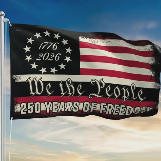 Patriotic 250th Anniversary 1776 2026 United States of America Semiquincentennial Grommet Flag
