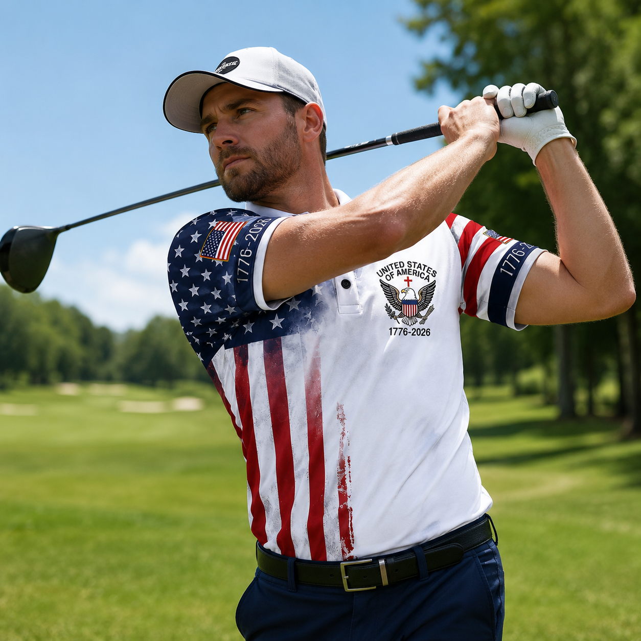 Patriotic Eagle 1776-2026 - USA 250th Anniversary Polo Shirt