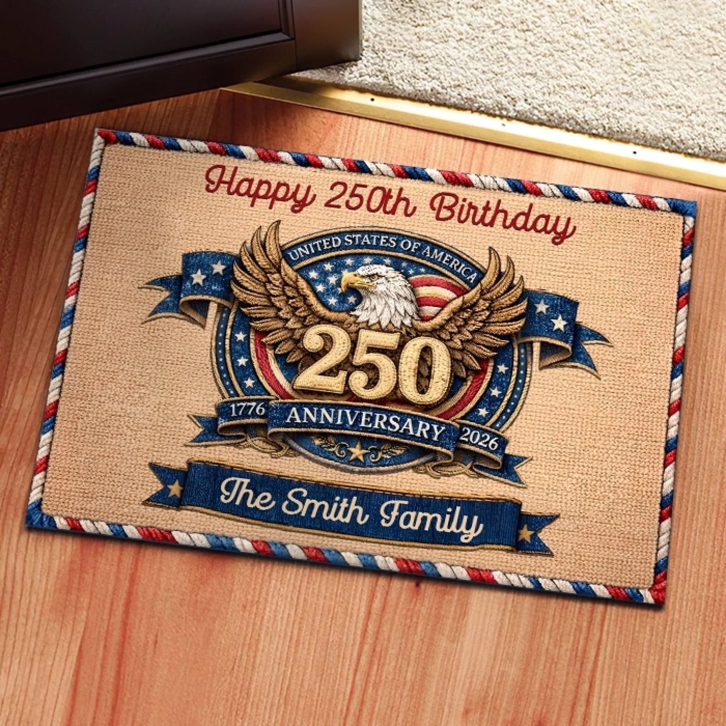 Personalized Doormat - 250th Anniversary 1776 2026 United States