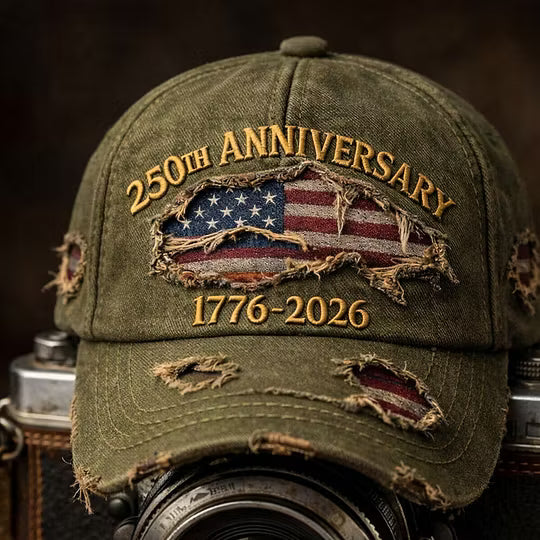 Vintage 250th Anniversary Embroidered Distressed Baseball Cap