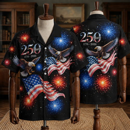 250 Years 1776 - 2026 Patriotic Eagle Hawaii Shirt