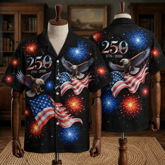 250 Years 1776 - 2026 Patriotic Eagle Hawaii Shirt