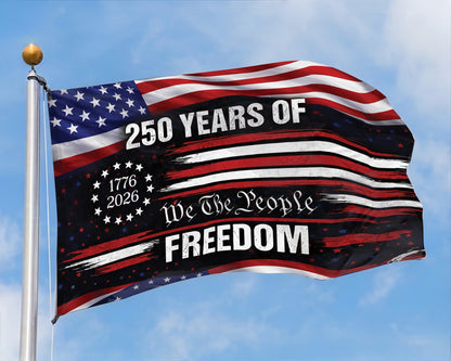 Patriotic 250th Anniversary 1776 2026 United States of America Semiquincentennial Grommet Flag