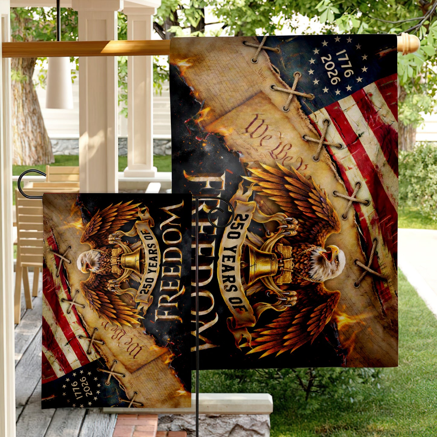 Patriotic 250th Anniversary 1776 2026 United States of America Semiquincentennial Grommet Flag