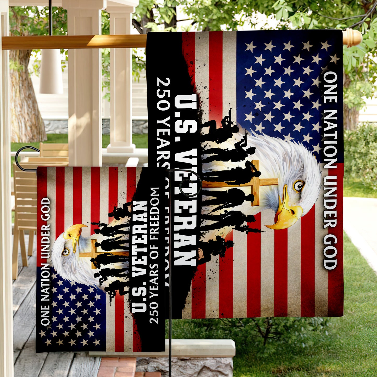 Patriotic 250th Anniversary 1776 2026 United States of America Semiquincentennial Grommet Flag