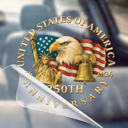 🔥 LIMITED TIME OFFER – 250th Anniversary USA Eagle Patriotic UV DTF 3D Car Decal (Premium Quality)