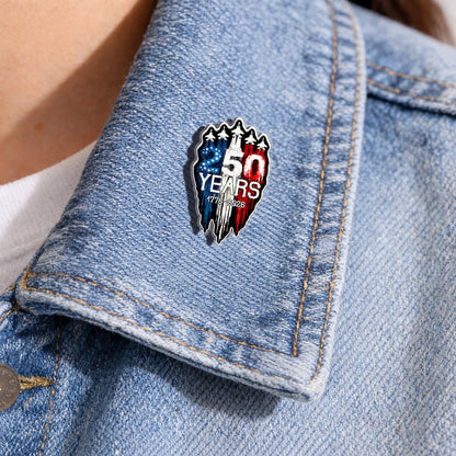 USA 250th Anniversary Freedom Shield Acrylic Pins – Gold Brooch Set for Jackets, Hats & Gifts