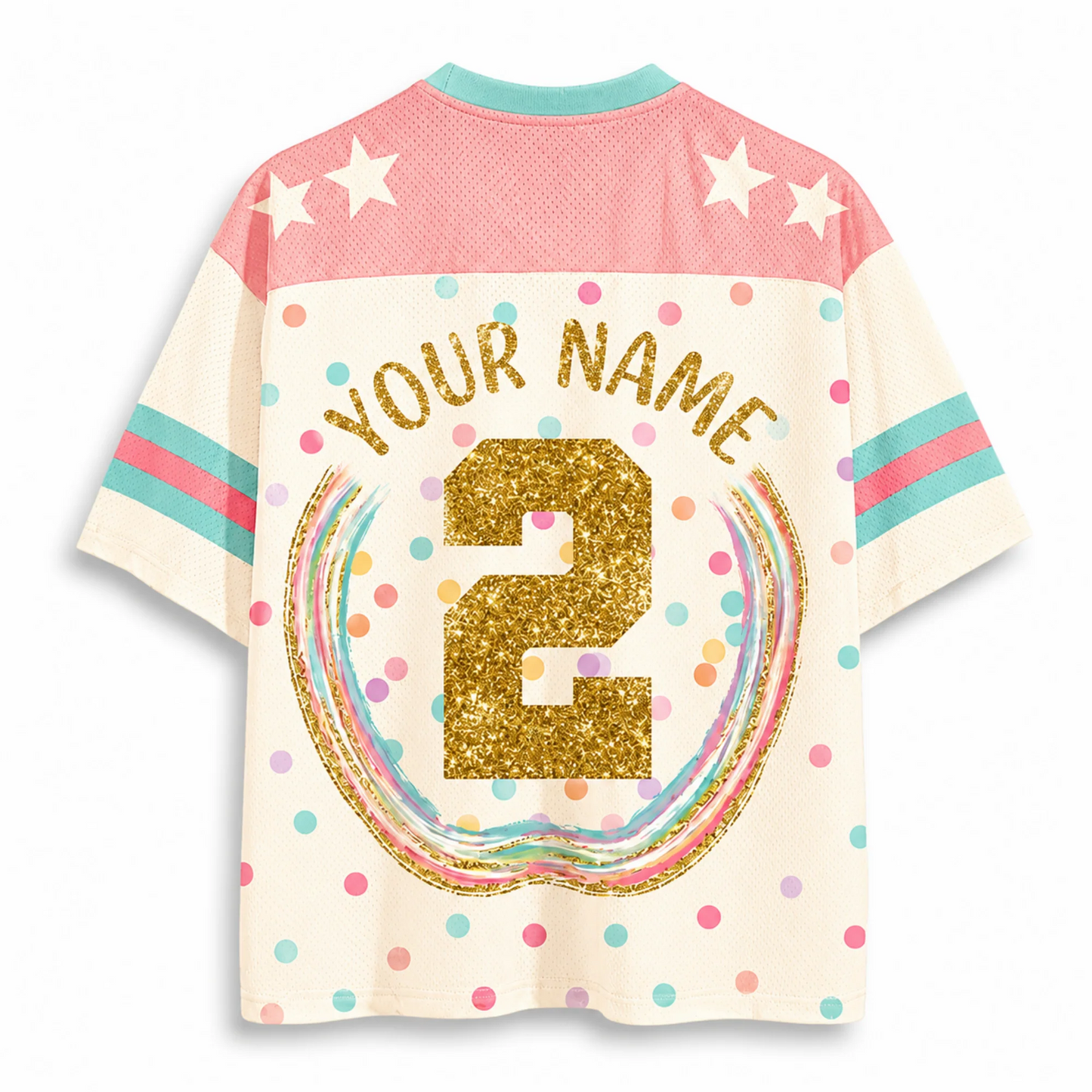 Custom Preppy Mesh Football Jersey, Personalized Name & Number Shirt