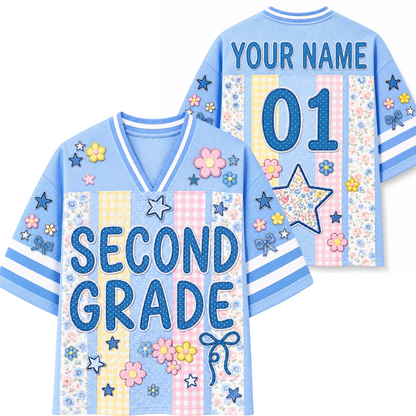 Custom Teacher Mesh Football Jersey, Personalized Back-to-School Shirt