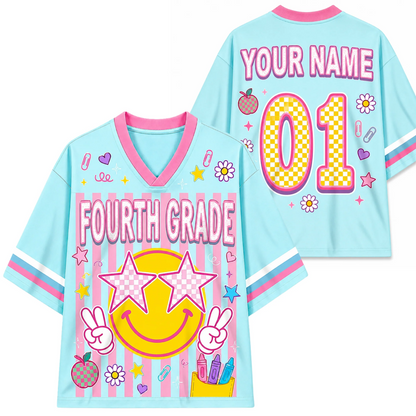 Custom Teacher Mesh Football Jersey, Personalized Back-to-School Shirt