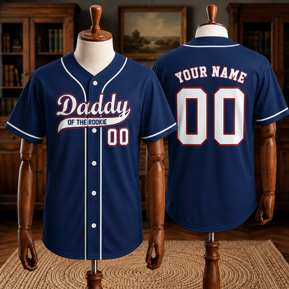 Personalized Navy Family Baseball Jerseys – Daddy, Mommy & Rookie Custom Name and Number Shirts