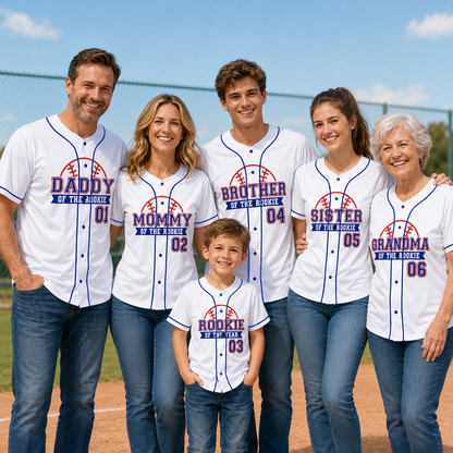 Personalized Family Baseball Jerseys – Daddy, Mommy, Brother, Sister, Grandma & Rookie Custom Name and Number Shirts