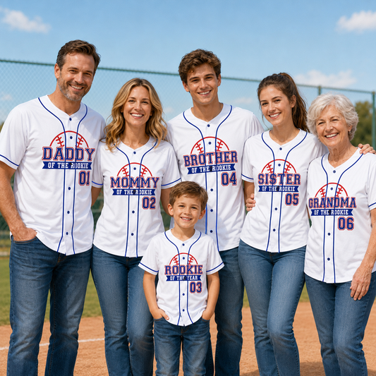Personalized Family Baseball Jerseys – Daddy, Mommy, Brother, Sister, Grandma & Rookie Custom Name and Number Shirts