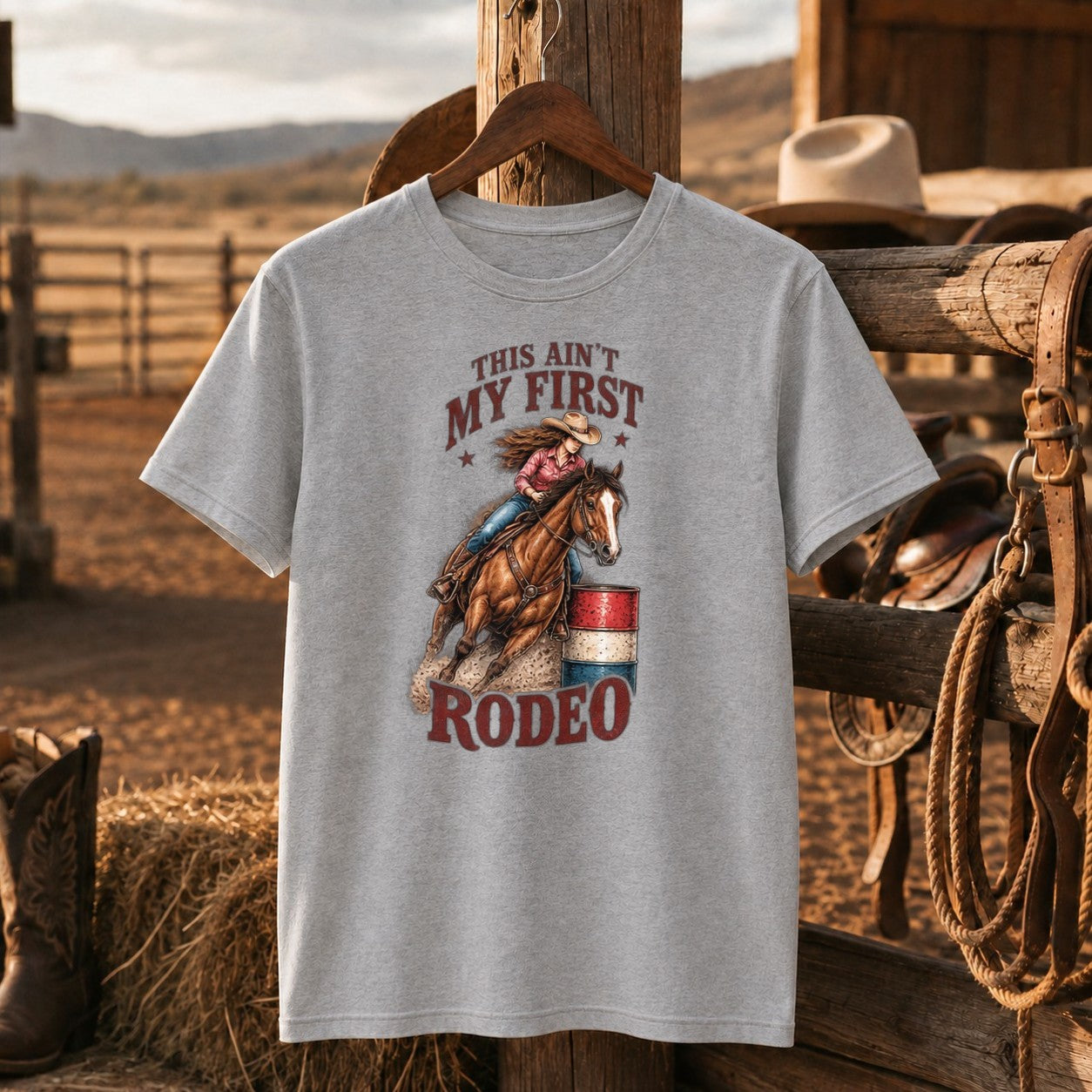 This Ain’t My First Rodeo Cowgirl Shirt, Western Horse Riding – Unisex Tshirt/Hoodie/Sweatshirt