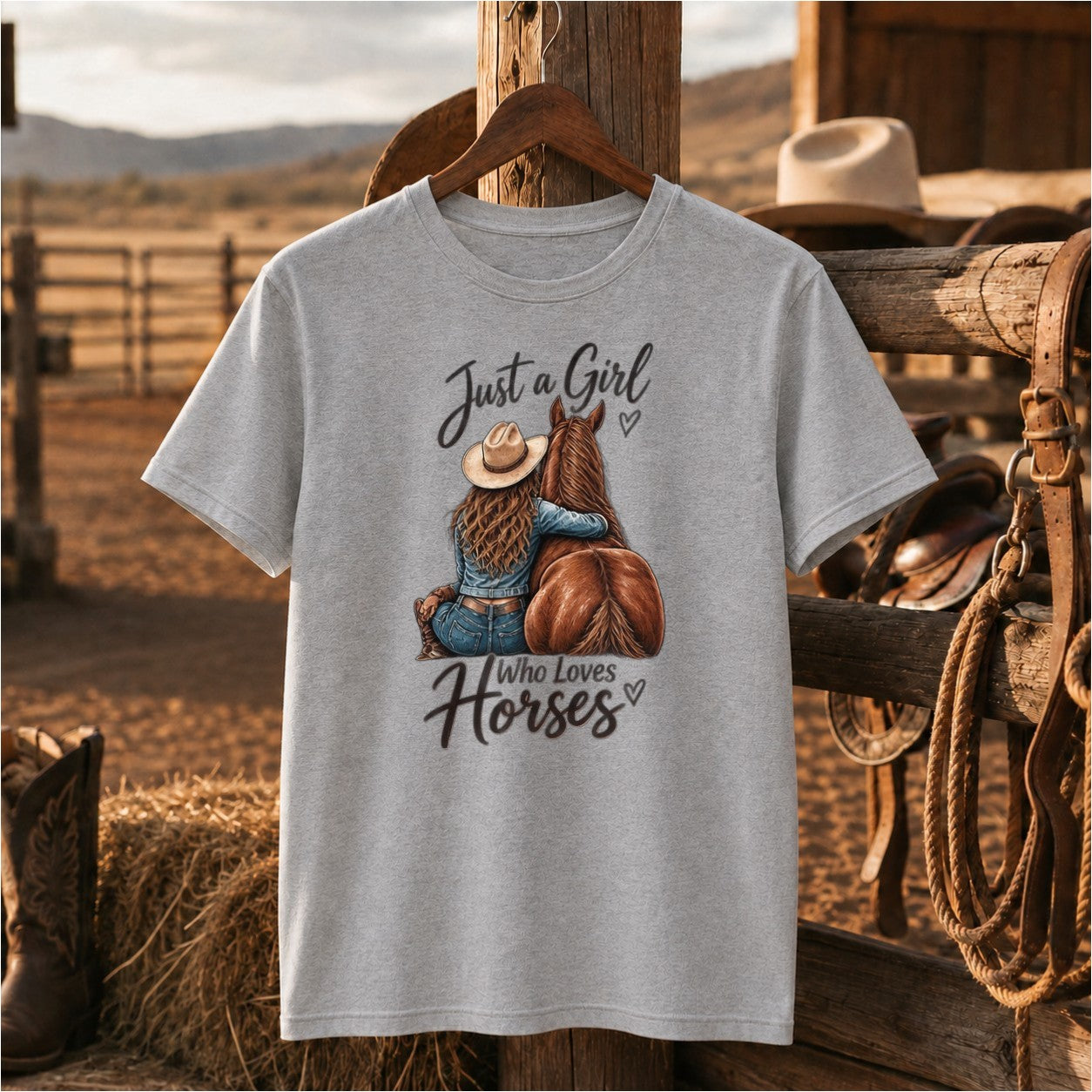 Just A Girl Who Loves Horses Hoodie, Horse Lover Sweatshirt, Cowgirl Gift-Unisex Tshirt /Hoodie/Sweatshirt