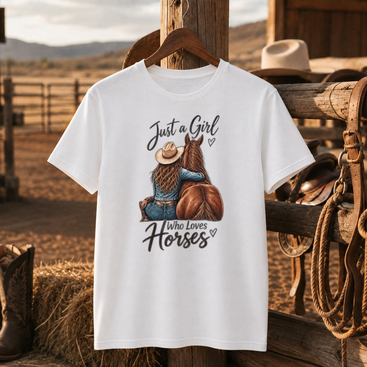 Just A Girl Who Loves Horses Hoodie, Horse Lover Sweatshirt, Cowgirl Gift-Unisex Tshirt /Hoodie/Sweatshirt