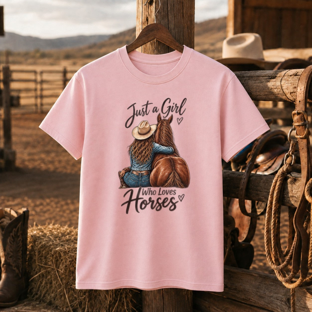 Just A Girl Who Loves Horses Hoodie, Horse Lover Sweatshirt, Cowgirl Gift-Unisex Tshirt /Hoodie/Sweatshirt