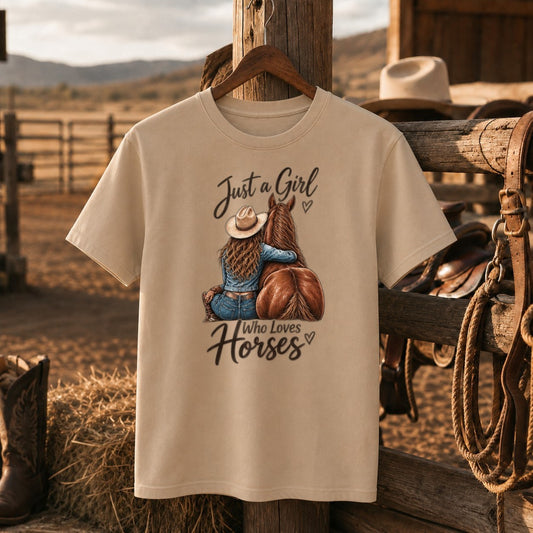 Just A Girl Who Loves Horses Hoodie, Horse Lover Sweatshirt, Cowgirl Gift-Unisex Tshirt /Hoodie/Sweatshirt