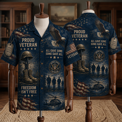 Proud Veteran Freedom Isn’t Free Hawaiian Shirt – Navy American Military Tribute Shirt