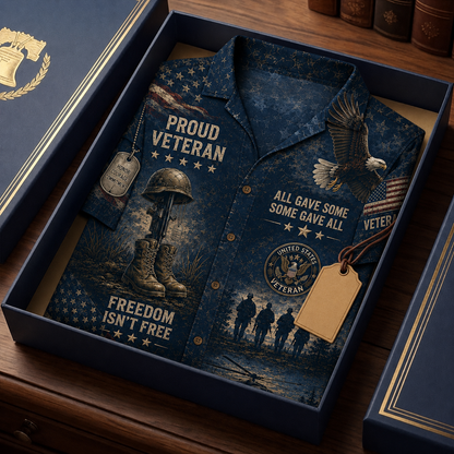 Proud Veteran Freedom Isn’t Free Hawaiian Shirt – Navy American Military Tribute Shirt