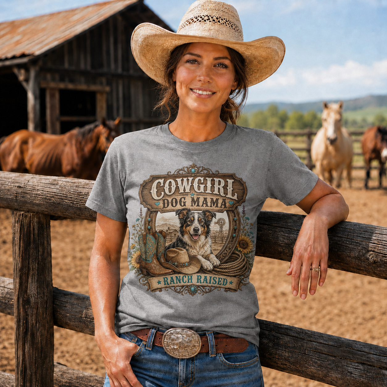 Wild and Loyal Cowgirl & Her Dog Graphic Tee– Unisex Tshirt /Hoodie/Sweatshirt