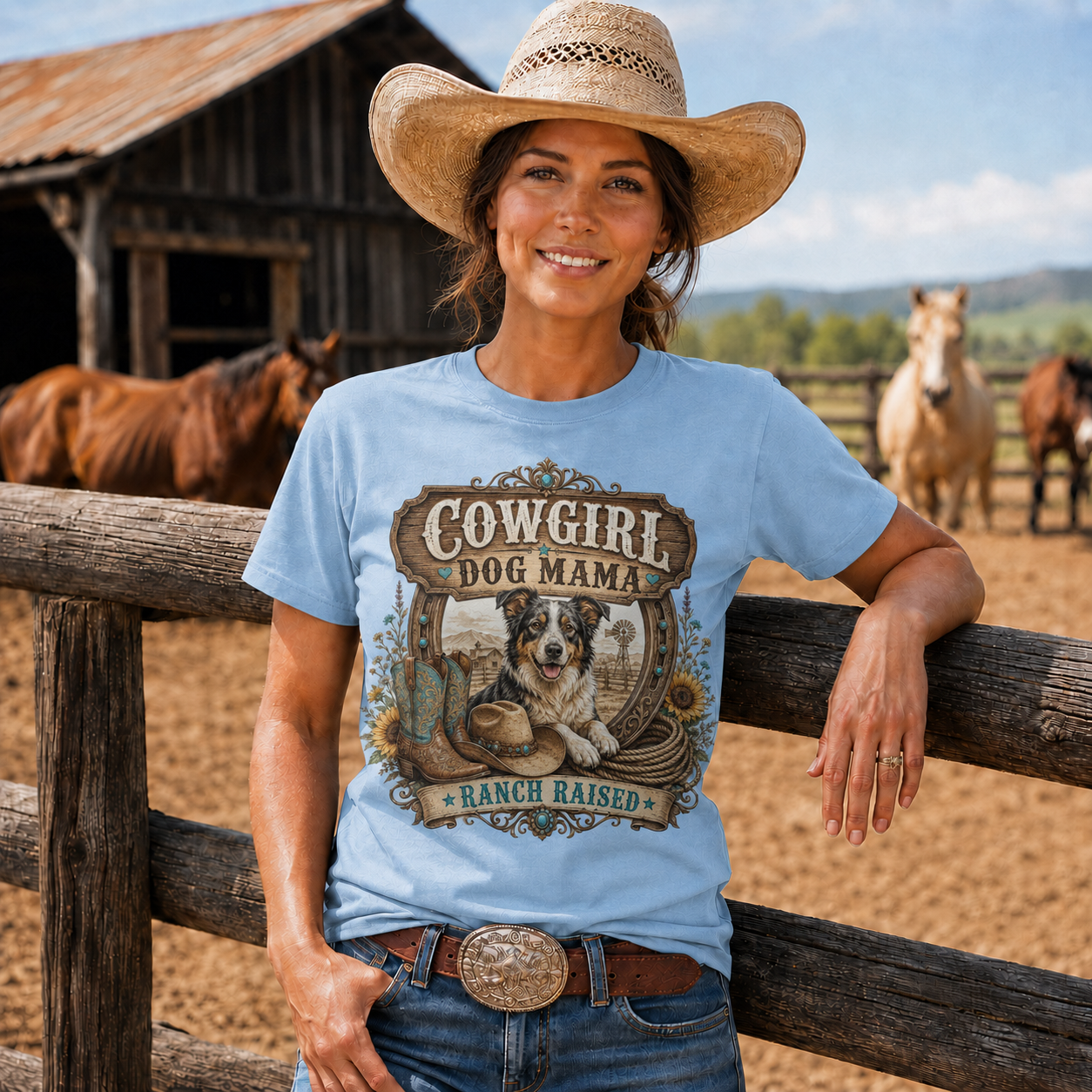 Wild and Loyal Cowgirl & Her Dog Graphic Tee– Unisex Tshirt /Hoodie/Sweatshirt