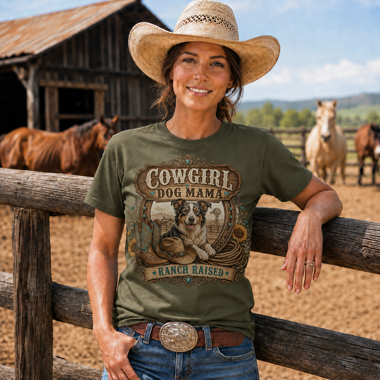 Wild and Loyal Cowgirl & Her Dog Graphic Tee– Unisex Tshirt /Hoodie/Sweatshirt