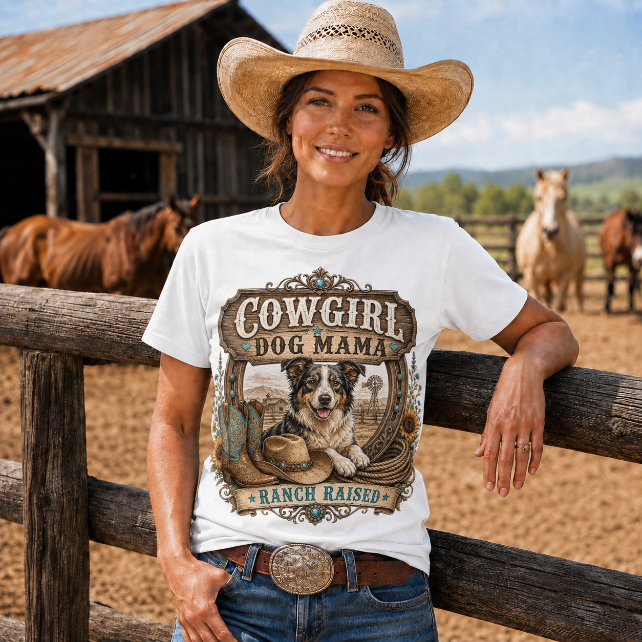 Wild and Loyal Cowgirl & Her Dog Graphic Tee– Unisex Tshirt /Hoodie/Sweatshirt