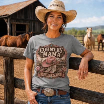 Country Mama Rooted & Wild Vintage Western Tee- Unisex Tshirt /Hoodie/Sweatshirt