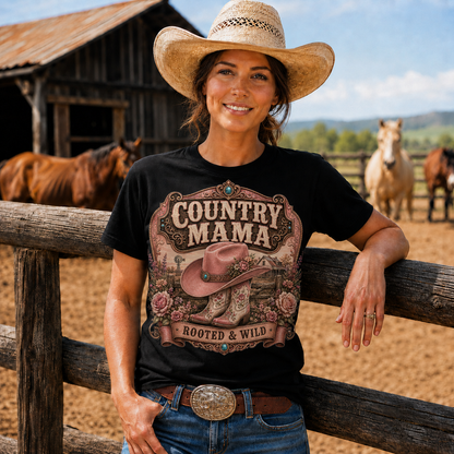 Country Mama Rooted & Wild Vintage Western Tee- Unisex Tshirt /Hoodie/Sweatshirt