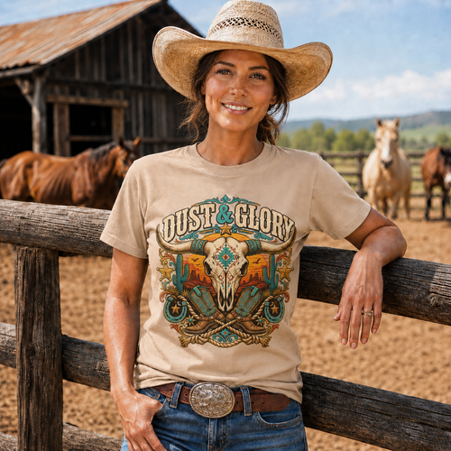 Dust & Glory Western Longhorn Graphic-Unisex Tshirt /Hoodie/Sweatshirt