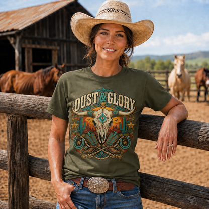 Dust & Glory Western Longhorn Graphic-Unisex Tshirt /Hoodie/Sweatshirt